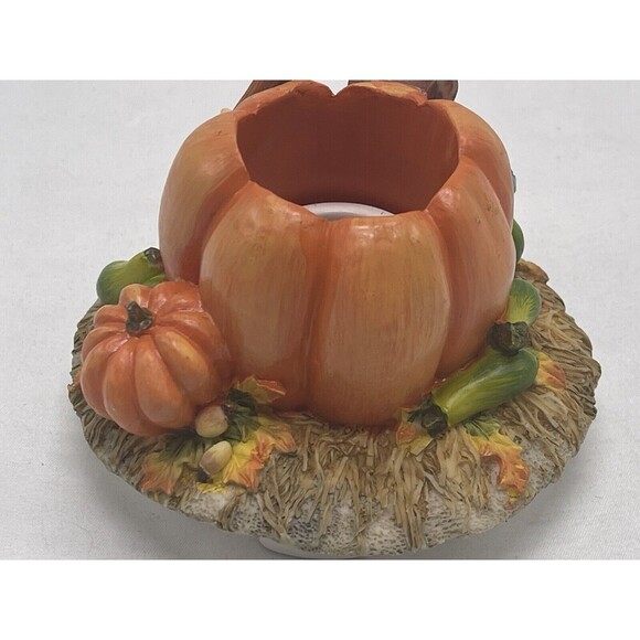 S'Toppers Pumpkin and Scarecrow Candle Capper 4” Ceramic Fall - Picture 5 of 12